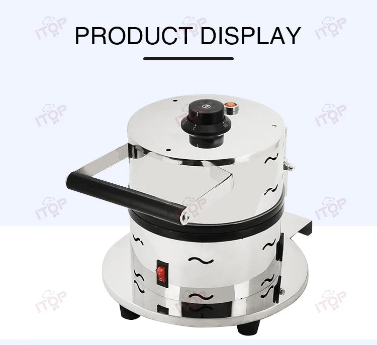 Commercial Burger Ice Cream Bread Maker 10CM Dia. Gelato Press Heating Machine Gelato Panini Press Ice Cream Sandwich Machine.