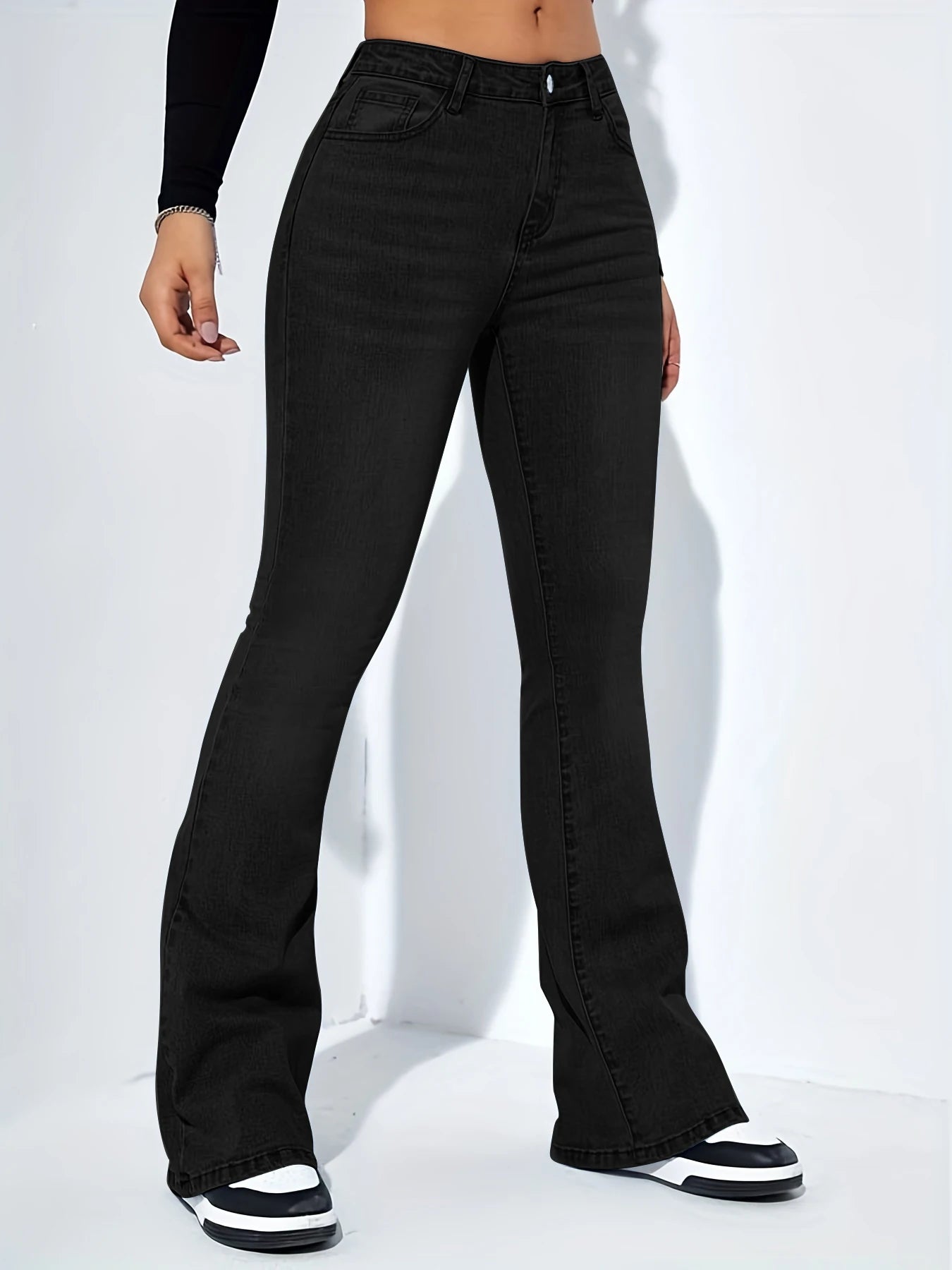 Women's jeans high waist stretch comfortable flared pants Denim pants.