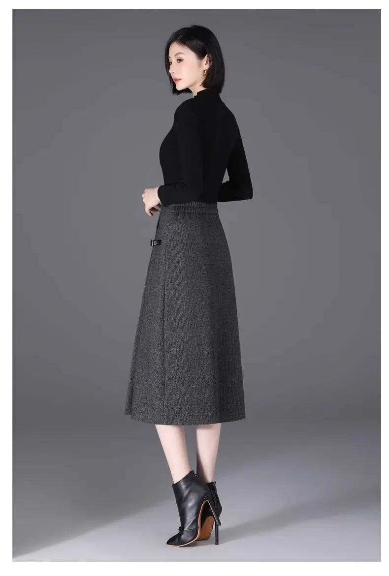 2025 Autumn New All-match Fashionable High Waist A-line Skirt Women Clothes Office Lady Simplicity Irregular Slim Skirts Ladies