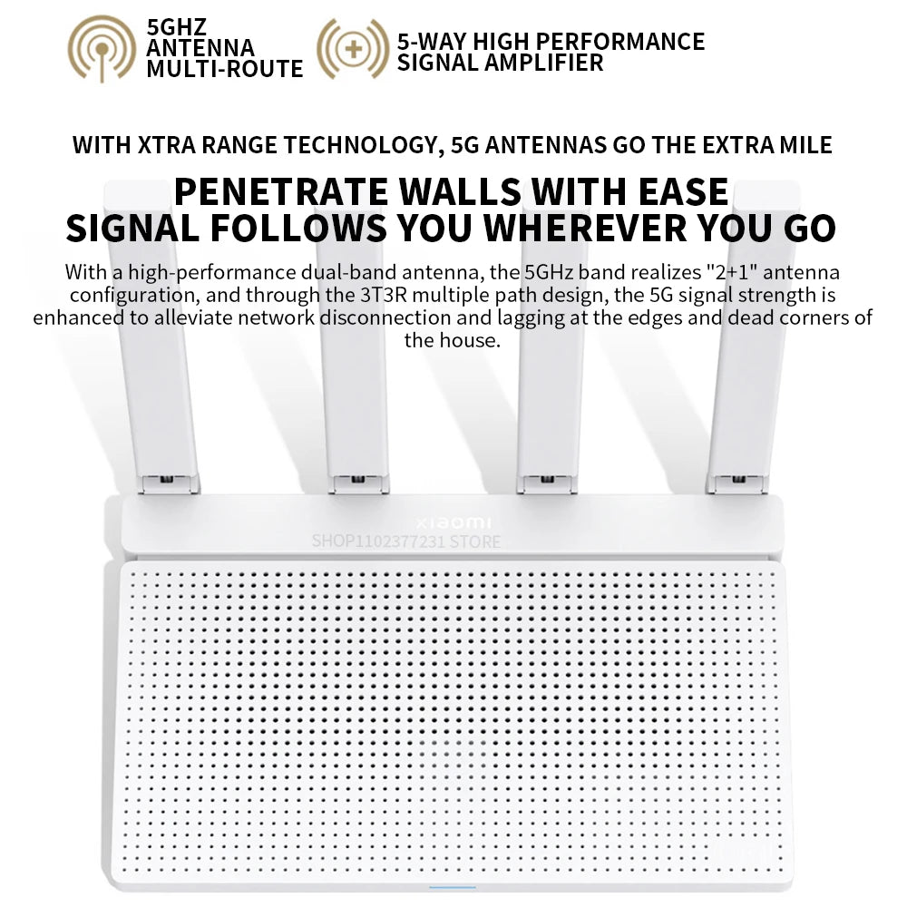 2024 NEW Original Xiaomi AX3000T Router 5GHz 160MHz Broadband 1.3GHz Processor High Speed NFC Connection For Home Office Games.