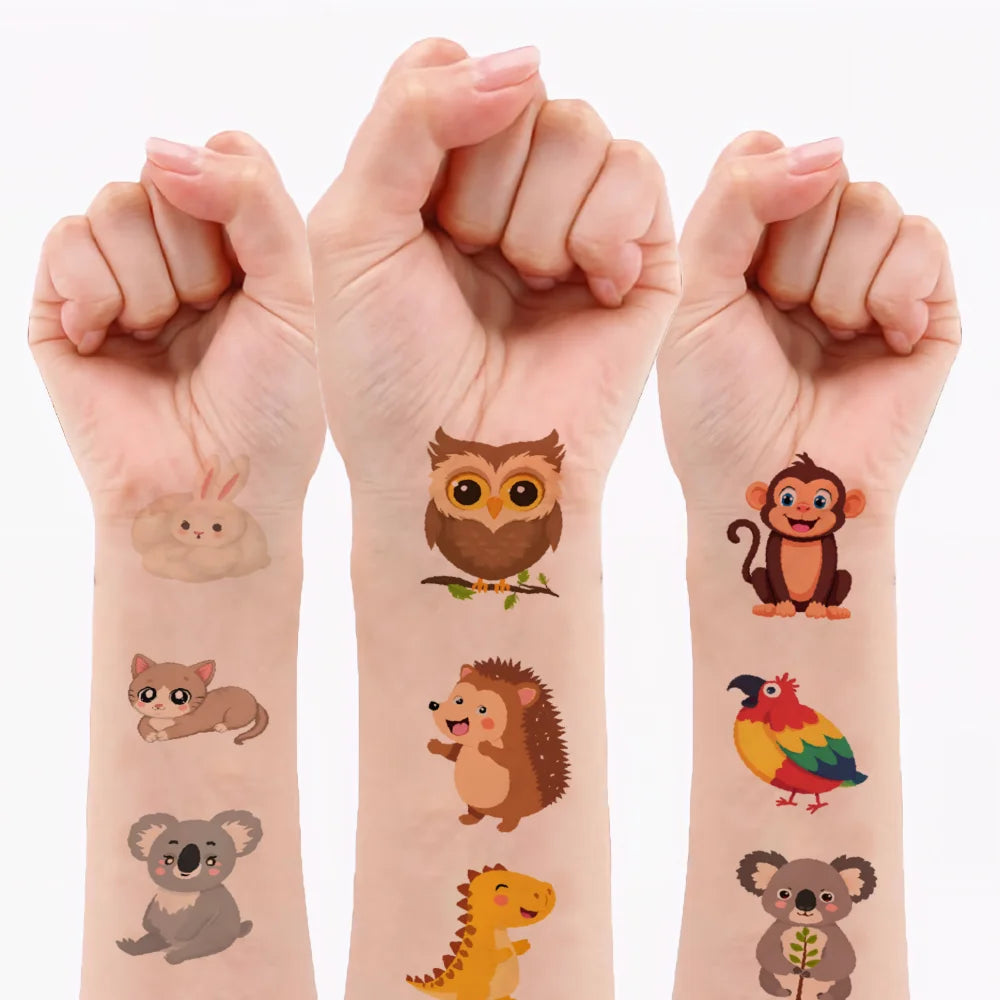 54 stücke Temporäre Tattoo Fictional Tier Darstellungen Cartoon Cartoon Tiere Wildlife Icons Temporäre Tattoo Aufkleber Für Arme.