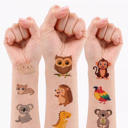 54 stücke Temporäre Tattoo Fictional Tier Darstellungen Cartoon Cartoon Tiere Wildlife Icons Temporäre Tattoo Aufkleber Für Arme.