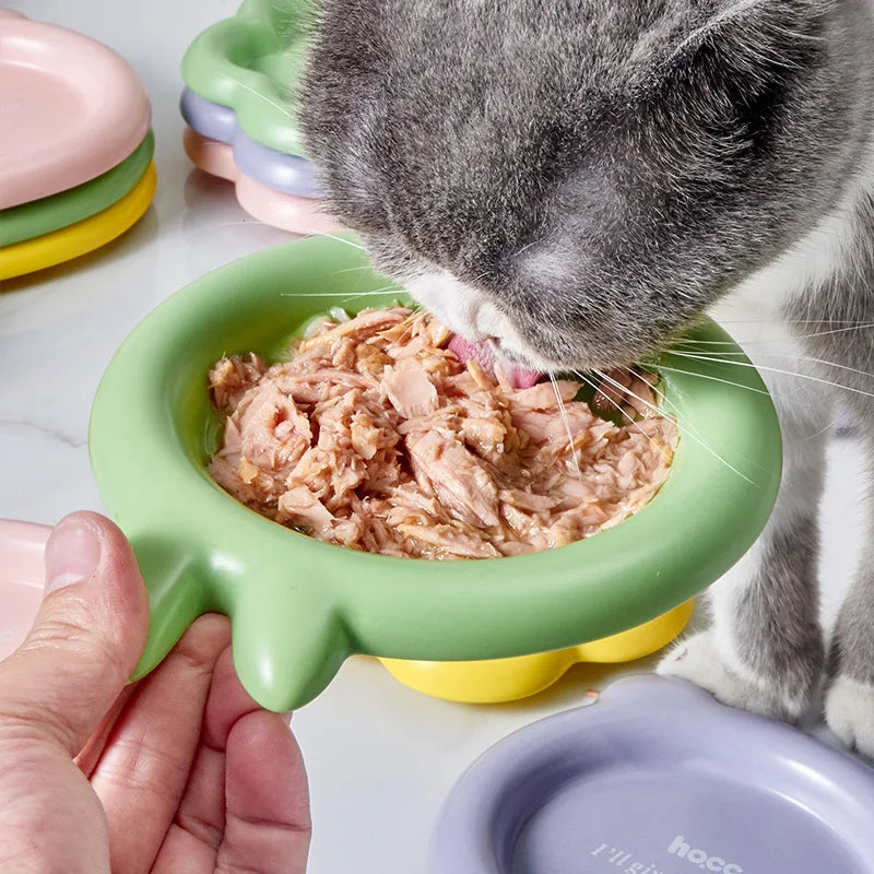 Cat Ceramic Food Basin Pet Small Size Canned Snack Feeding Dish Bowls Puppy Cute Eating Feeders Kitten Supplies.
