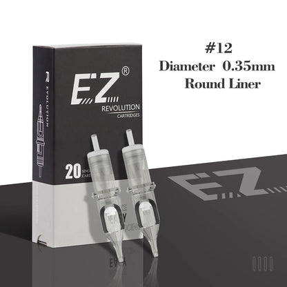 EZ Revolution Cartridge Tattoo Needles #12 0.35mm Round Liner RC1201RL RC1203RL RC1205RL RC1207RL RC1209RL 11/14/18RL 20 pcs/lot.
