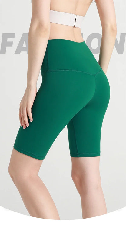 2024 High-Waisted Buttock Lifting Yoga Shorts Summer Seamless Yoga Legging Shorts Outer Wear Tight Cycling Athletic Gym Shorts.