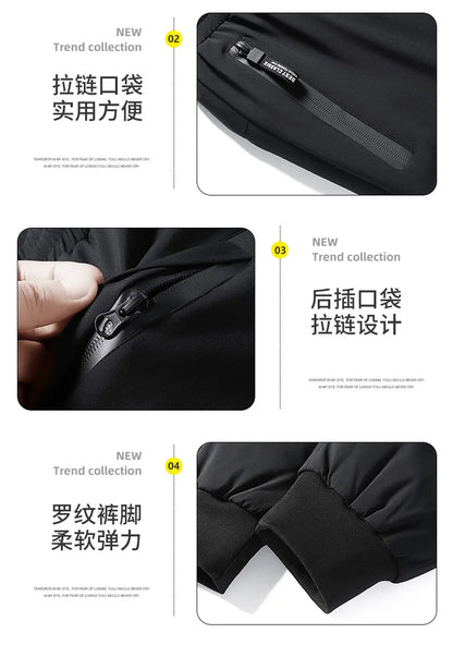 Winter Thick Warm and Windproof White Duck Velvet Legged Pants, New Down Pants for Outward Wearing, Cold Proof Sports Pants