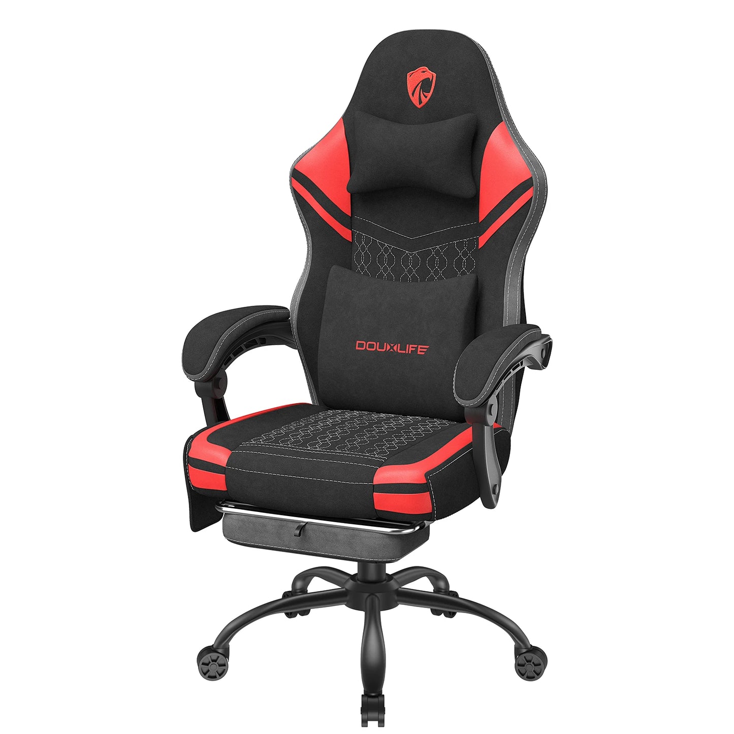GC-RC05 Gaming-Stuhl, Stoff-Computerstuhl mit Zwei-Punkt-Massagebürostuhl, ergonomischer Stuhl mit verbreitertem Kissen mit Taschenfeder