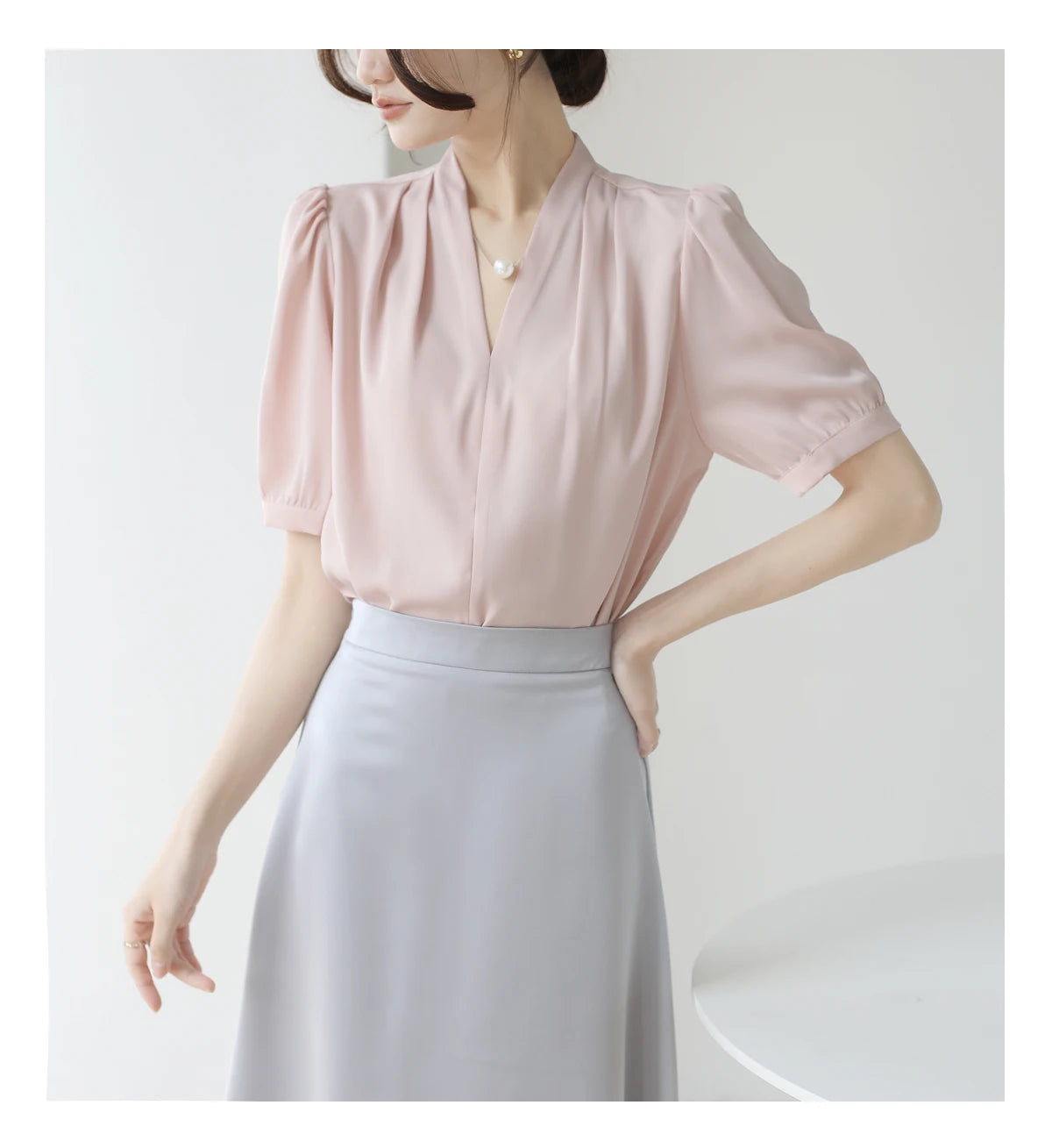 2025 Fashion Summer Short Sleeve V-Neck Women Blouse White Blouse Shirt Women Tops Blouses Shirts Blusas De Mujer Camisas P856