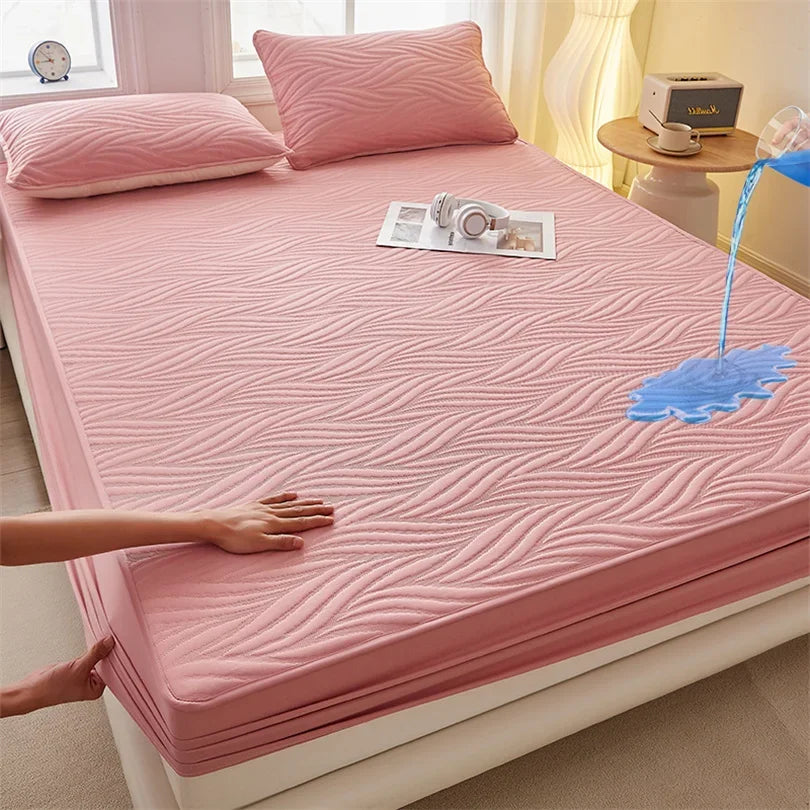 Waterproof Thicken Mattress Cover Quilted Cotton Mat Bed Covers Pad Skin-friendly Fitted Sheet Mattress Protector 100/150/180.