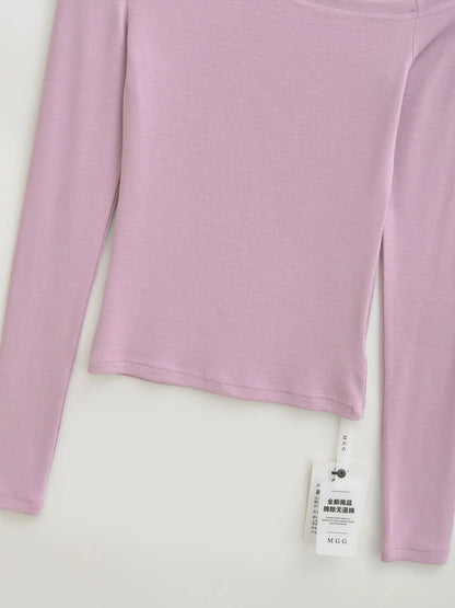 Women One Shoulder Long Sleeve Top Tee Tshirt.