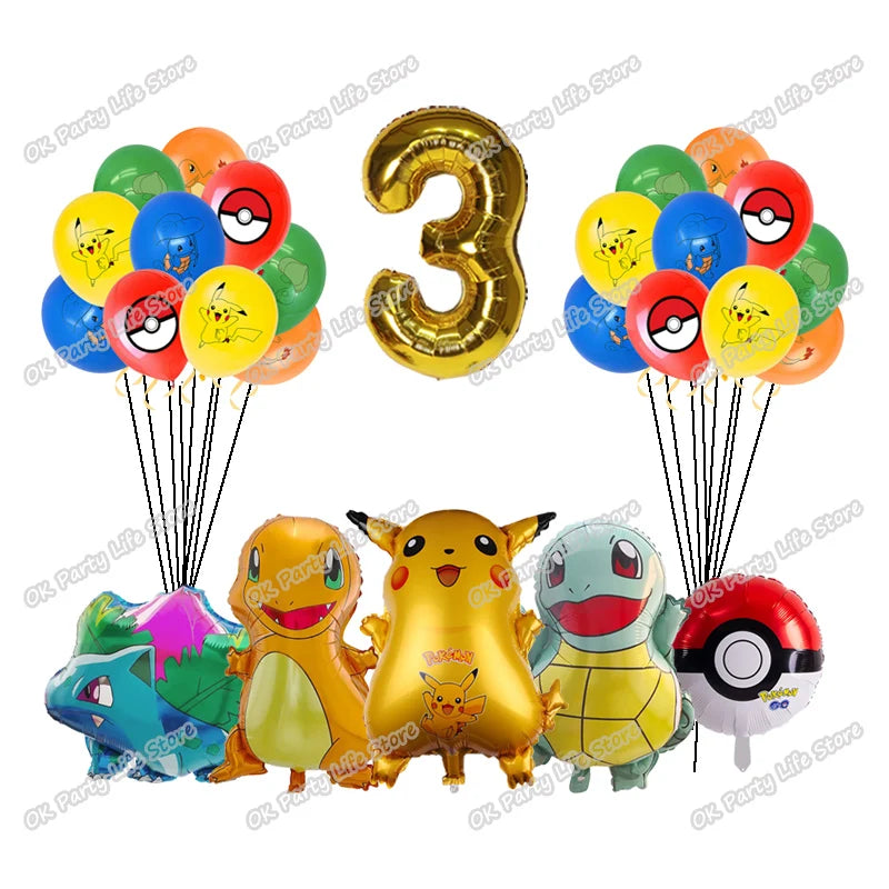 Pokemon Geburtstag Party Dekoration Pikachu Blitz Neue Ballon Set Kid Event Liefert Einweg Geschirr Banner Maske Hintergrund.