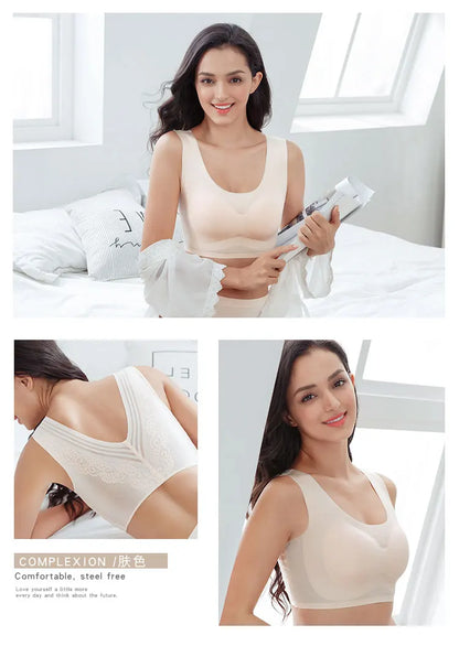 Big Size M-5XL 6XL 7XL Vest Bra Seamless Intimate Sexy Sleeping Bra For Women Soft Comfortable Sleep Active Bra Sport Bra 7XL BH