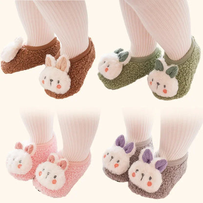 Autumn Winter Baby Slippers Toddler Plush Floor Sock Shoes Children Soft Sole Walking Shoes Indoor Home Anti-slip Kids Shoes