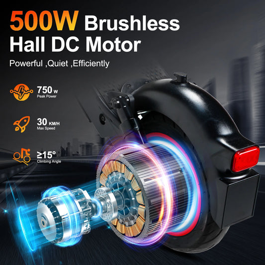 Electric Scooter For Adults Max Speed 35Km/h Electric Scooter 500W (Peak 750W ) Adult Scooter Electric Kick Scooter.