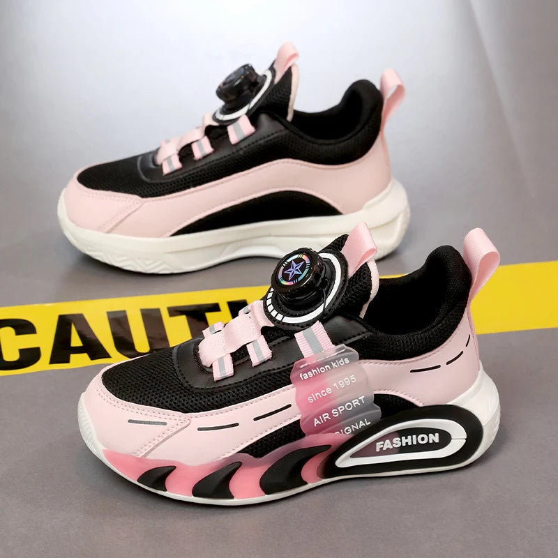 Cute Pink Girls' Summer Breathable Walking Shoes Lightweight Kids Fashion Sneakers for Outdoor Sports Tennis.