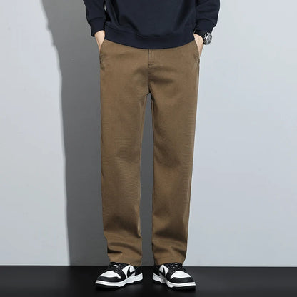 Mens Lyocell Straight Loose Elastic Waist Jeans 2025 Autumn Winter Fashion Brand Comfortable Versatile Pants Plus Size 5XL