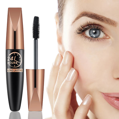 Silk Fiber Black Mascara Makeup Waterproof Lasting Lengthens Eyelashes Extension Non-smudge Anti-sweat Mascara Makeup Cosmetics.