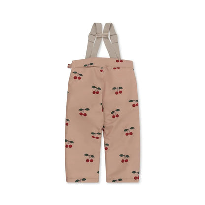 Konges Slojd 2025 Winter Baby Girls Cherry Hooded Ski Jackets Overalls Suits Sets Girls Waterproof Windproof Cold Resistant Coat.