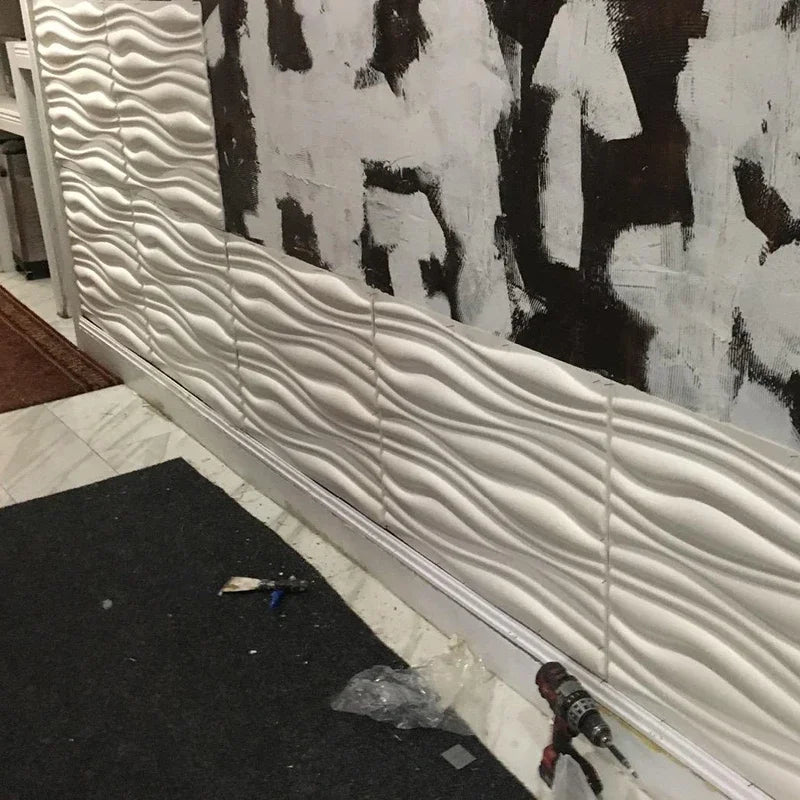 30x30cm Waves 3D Wall Panel wave Diamond Design Non self-adhesive plastic tile 3D wall sticker living room Bathroom wall paper