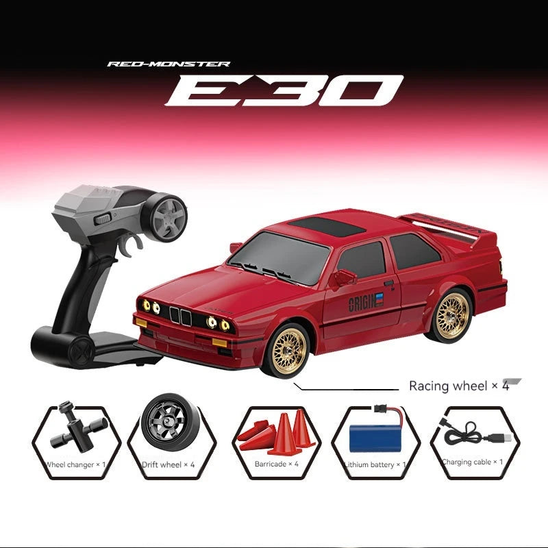New Rc Car Four-Wheel Drive 1:16 Retro E30 Sports Car Remote Control Car 4wd 30km/H High Speed Drift Car 2.4g Cvt Rc Car Toy Boy.