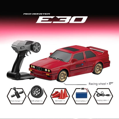 New Rc Car Four-Wheel Drive 1:16 Retro E30 Sports Car Remote Control Car 4wd 30km/H High Speed Drift Car 2.4g Cvt Rc Car Toy Boy.
