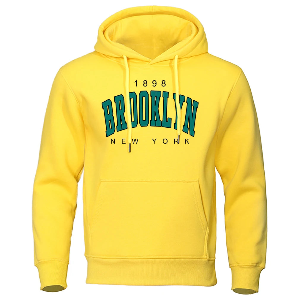 1898 Brooklyn New York Printed Mens Hoody Creativity Crewneck Clothing Fashion Oversize Sweatshirt Fashio Crewneck Hoodie Male.
