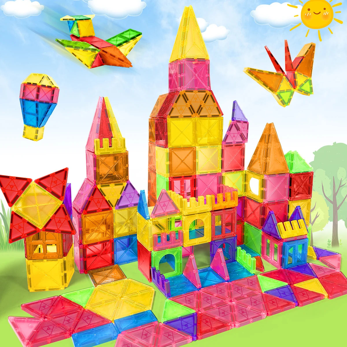 40/64/100PCS Magnetic Building Blocks Montessori  Educational Constructor Toys Set For Kids Game For Boys Girl Gifts.