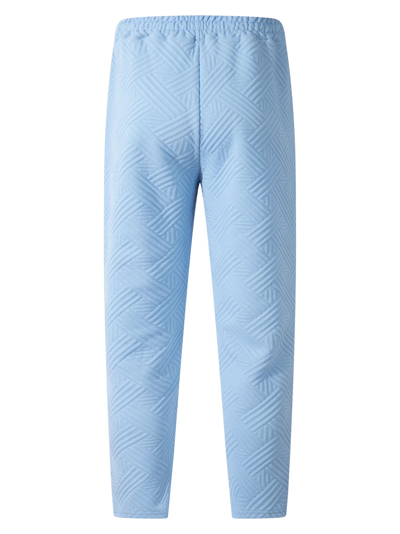 Men's Casual Jacquard Drawstring Trousers 2025 European And American Autumn Style Loose Fit Solid Color Sport Pants with Pockets.