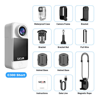 SJCAM C300 Pocket Action Camera 4K FHD With Long Battery Life Video 30M Waterproof 5G WiFi Camera Sport Action Cam