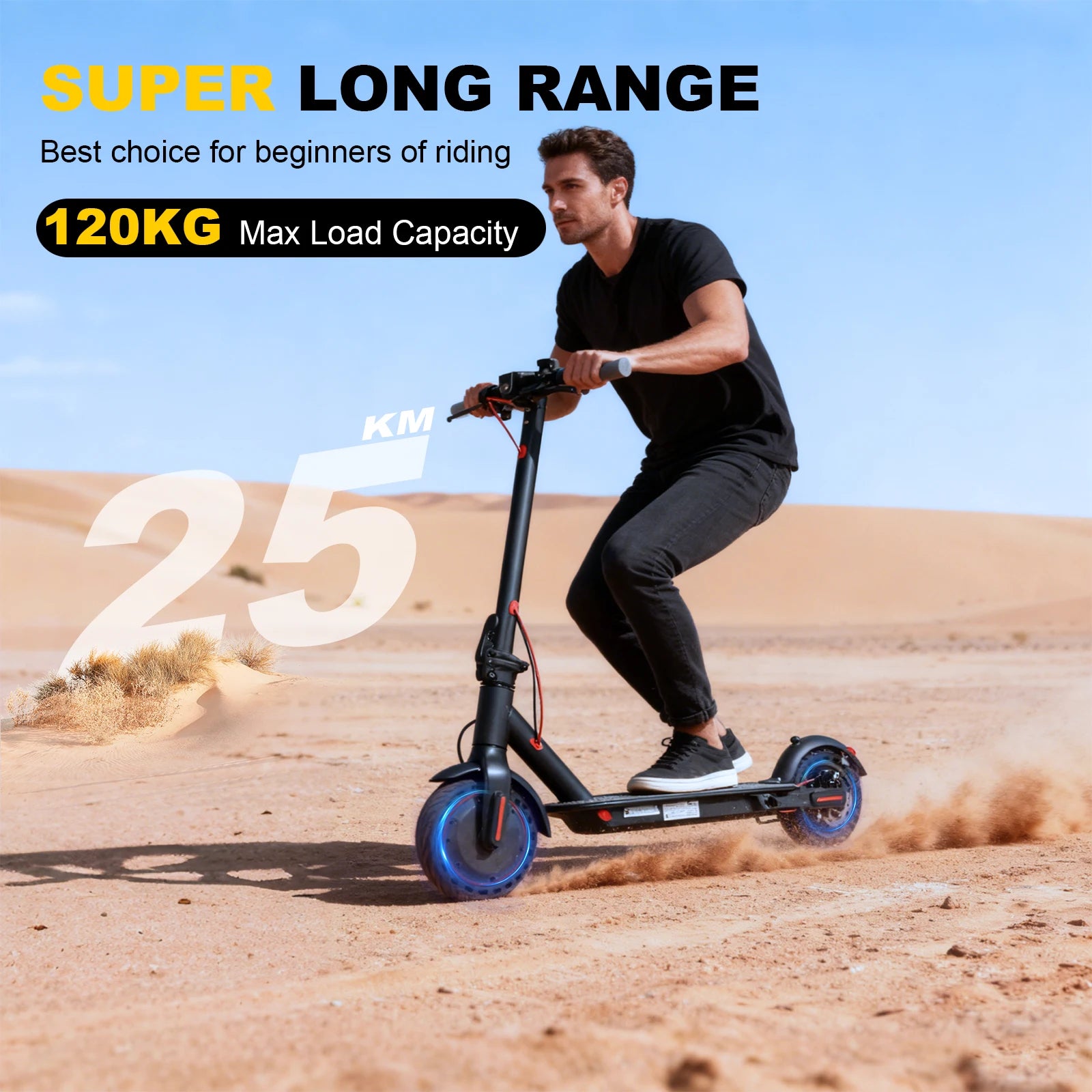 LADPED 350W Scooter Electric 36V Large Capacity Battery Folding Electric Kick Scooter with 8.5 Inch Explosion-proof Tire 31KM/H.