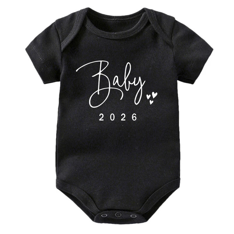 Baby-Ankündigung, bald, 2026, Strampler für Neugeborene, Sommer, Jungen- und Mädchen-Body, Körper, Schwangerschafts-Enthüllung, Kleidung, Säuglingsoverall.
