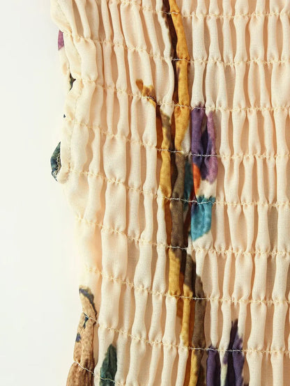 2025 herbst Frau Elegante O Neck A-Line Maxi Kleid Sommer Vintage Elegante Chic Frauen Elastische Büste Kleid Drucken Lange Plissee kleid.