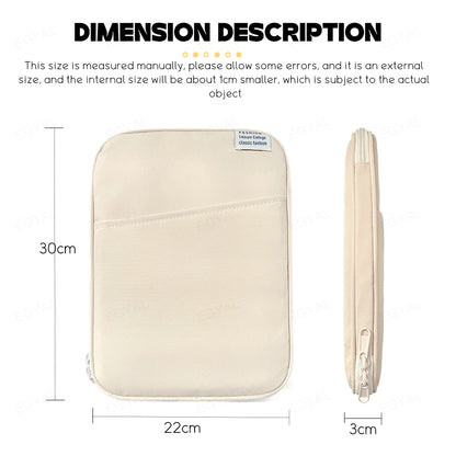Tablet Sleeve Bag 9-11 inch for XiaoMi Pad 5 Pro iPad Air Pro 11 13 M4 M2 10th/9/8 10.2 For Samsung Huawei Shockproof Pouch Bags.