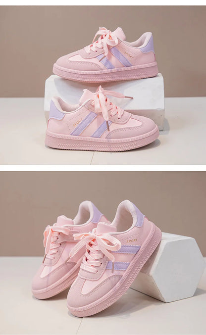 Autumn Girls Causal Shoes New Pu Leather Outdoor Sports Non-slip Childrens Boy Sneakers Luxury Soft Kids Sports Shoes Size 26-37.