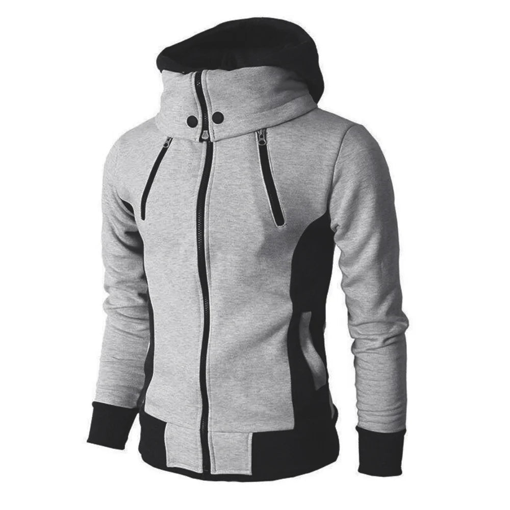 Zipper Men Jackets Autumn Winter Casual Fleece Coats Bomber Jacket Scarf Collar Fashion Hooded Male Outwear Slim Fit Hoody.