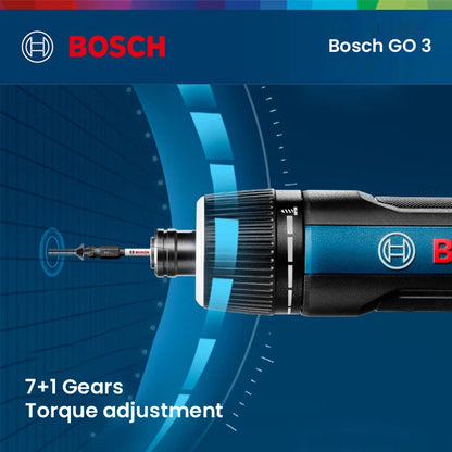 Bosch GO 3 Elektroschrauber-Set, 3,6 V, 5 Nm, kabellose Mini-Handbohrmaschine, wiederaufladbarer Schraubendreher, Bosch Multifunktions-Elektrowerkzeug