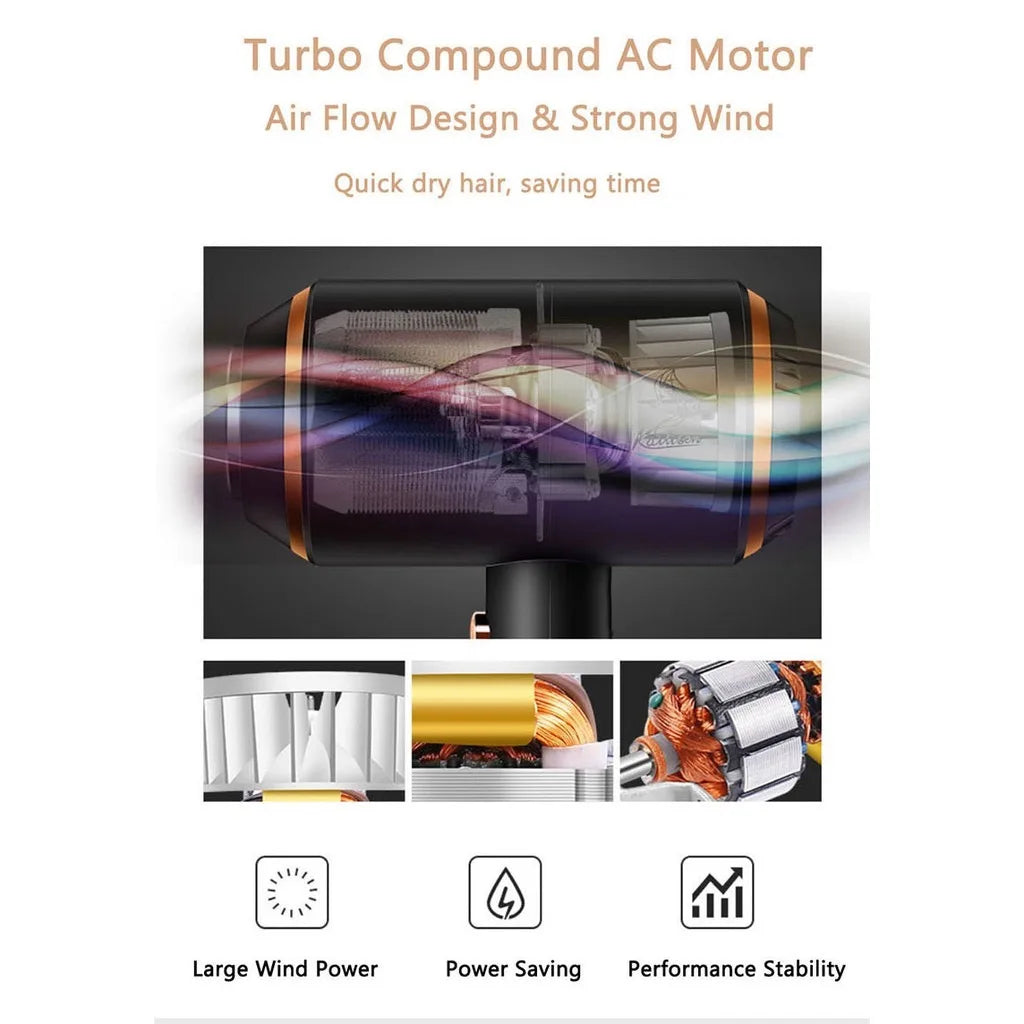 Kemei Powerful Electric Hair Dryer with Overheat Protection System New Hair Drying Machine No Hair Injury Water Ions Hair Blower