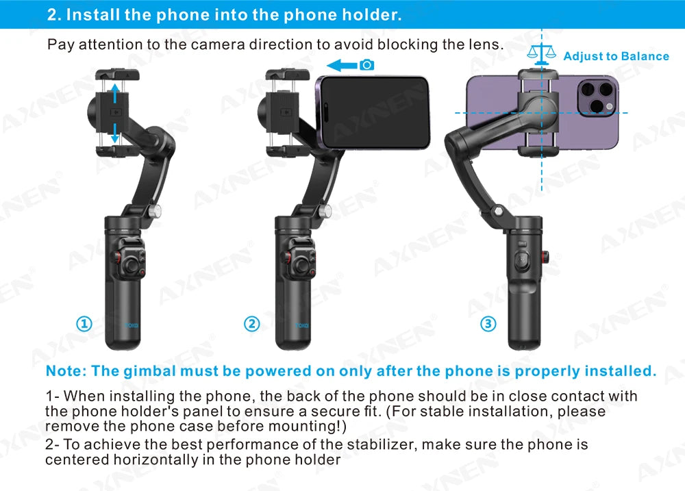 Handheld 3-Axis Gimbal Phone Holder Anti Shake Video Record with Selfie Tripod Stabilizer for Xiaomi iPhone Cellphone Smartphone