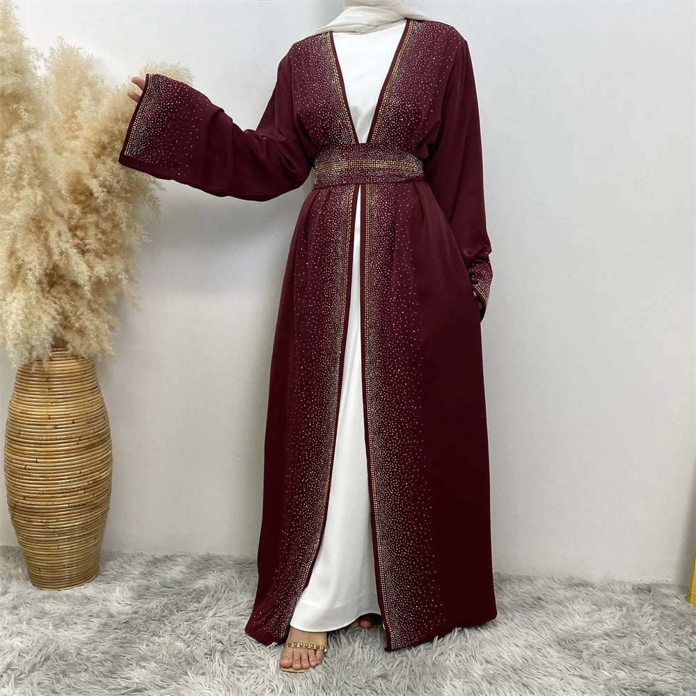 Ramadan Eid Dubai Open Black Muslim Kimono Abaya Damen Turkey Islam Abayas For Women Dress Kebaya Robe Femme Musulmane Kaftan
