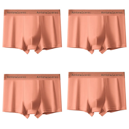 4Pcs Männer Unterwäsche Sportliche Boxer Plus Größe Jugend Boxer Shorts Bequeme Atmungsaktive Flache Hosen männer Quadratische Höschen Slip geschenk