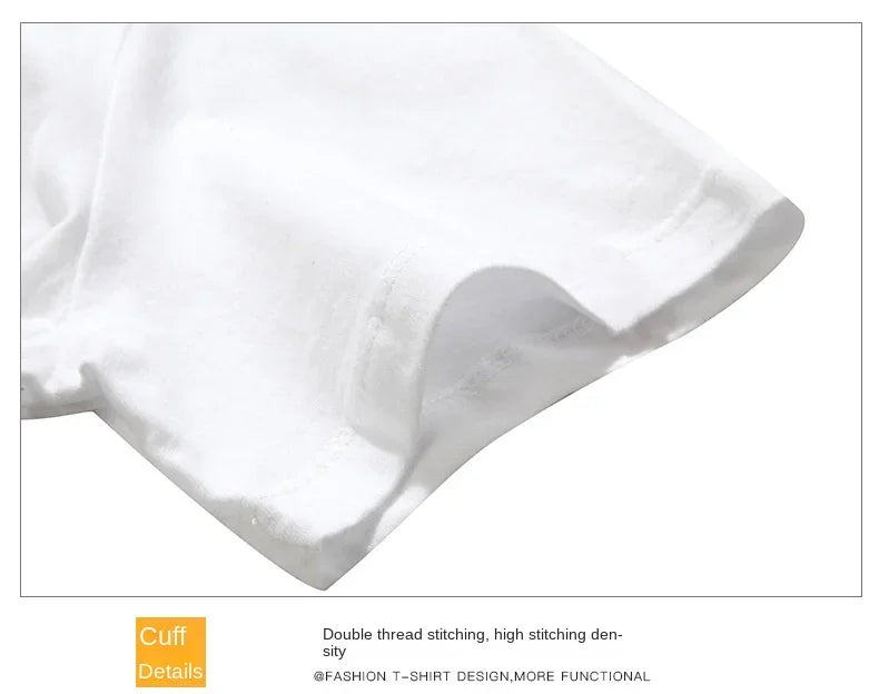 JEEP SPIRIT Mens T-shirt Summer 100%Cotton 230g Heavy Print Sports Breathable Round Neck Top Loose Solid Short Sleeve