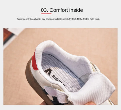 Disney Children's Casual Shoes Cute Minnie Girls Sneakers Fashion Mickey Boys Sport Shoes Anti-slip Soft Sole Kids Board Shoes.