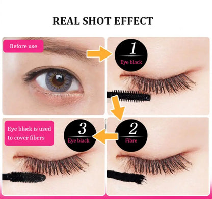 Fiber Silk Mascara Set Double Tube Natural Waterproof Dense Long Lasting No Halo Dye Mascara Beauty Makeup Extension Cream.