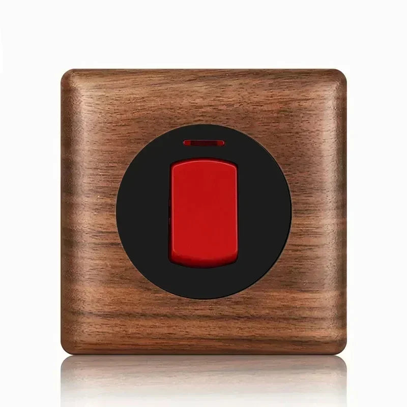 Europäische Vintage Wand leuchte Steckdose eu ru fr Standardsc halter Antik Home Massivholz Messing Kippschalter platine, 86x86mm.