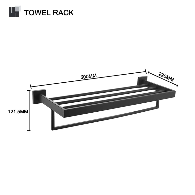 Schwarz Bad zubehör Edelstahl Set Wandre gal Handtuch halter Handtuch halter Taschentuch halter Kleider haken Toiletten bürste Anhänger