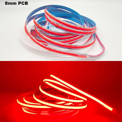 12V 24V COB LED Streifen 5mm/8mm PCB 400/480LEDs/m Flexible Rot/Grün/Blau/Rosa/Eisblau/Gelb Led Streifen Für Wohnkultur LED Lichter.