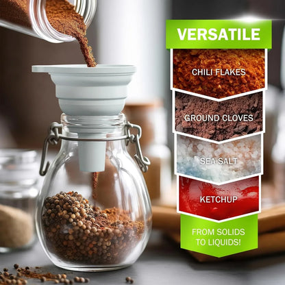 Kitchen Silicone Funnel  Foldable Funnel for Filling Water Bottle With Liquid Transfer Portable Oil Pot Funnel Kitchen Gadgets.