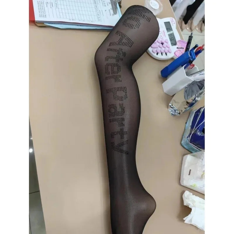 Sexy Blue Butterfly Net Stockings Women's Long Tube Socks Invisible Sweat Absorbent Polka Dot Design Pure Desire Stockings