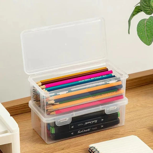 1/2/3/4 stücke Kunststoff Transluzenten Bleistift Fall Große Kapazität Bleistift Boxen Tragbare Lagerung Organizer Box Student büro Liefert.