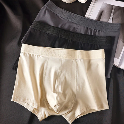 3 Teile/paket 100% Baumwolle Antibakterielle Boxer Hombre Doppel-schicht Atmungsaktive Hygroskopischen U Pouch Unterwäsche Mode männer Höschen